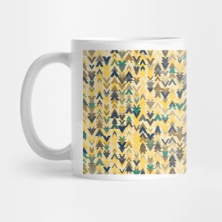 Firs, geometric mosaic of trees in soft autumn colors Mug